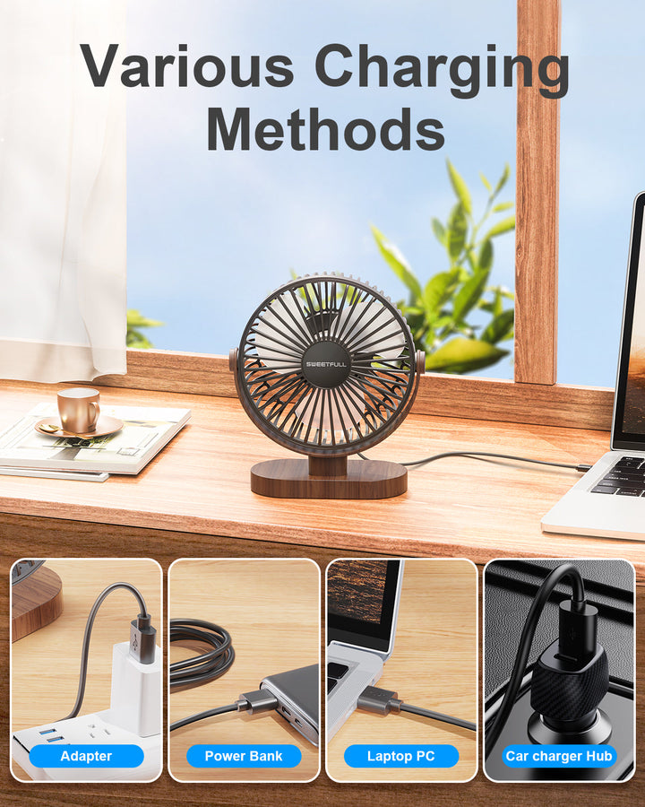 6.5 Inch USB Small Desk Fan for Home Office Car Outdoor Travel | Stornfield
