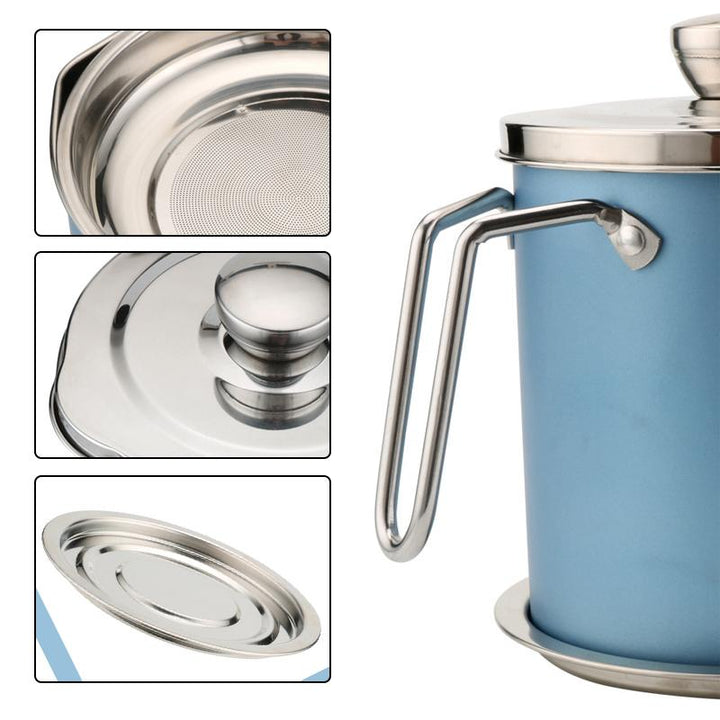 Stainless Steel Oil Strainer Storage Can | Stornfield