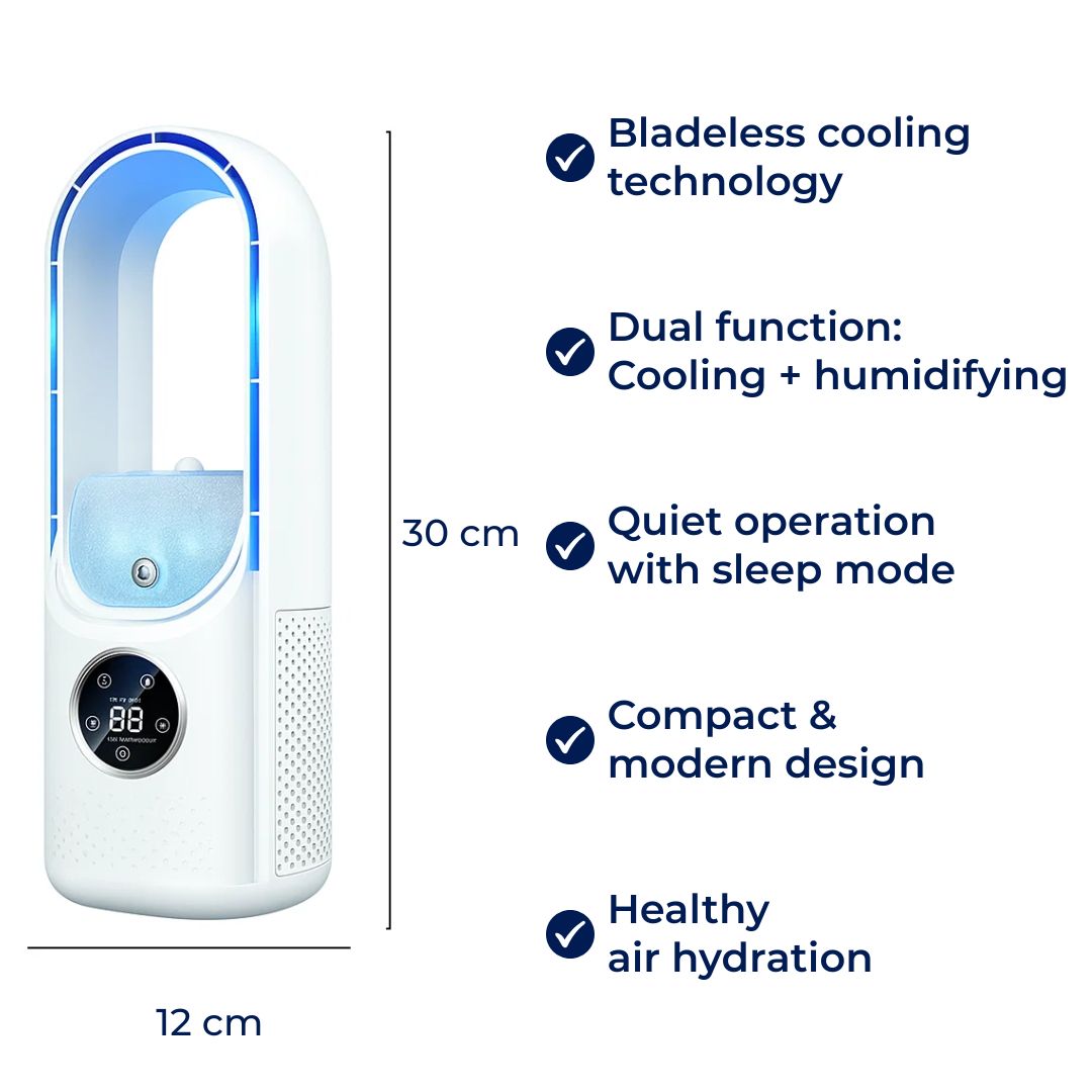 CoolMist | Portable Air Cooler Humidifier - Adjustable Quiet Mist - Compact USB Powered - Office and Bedside Personal Comfort for All-Day Freshness Stornfield