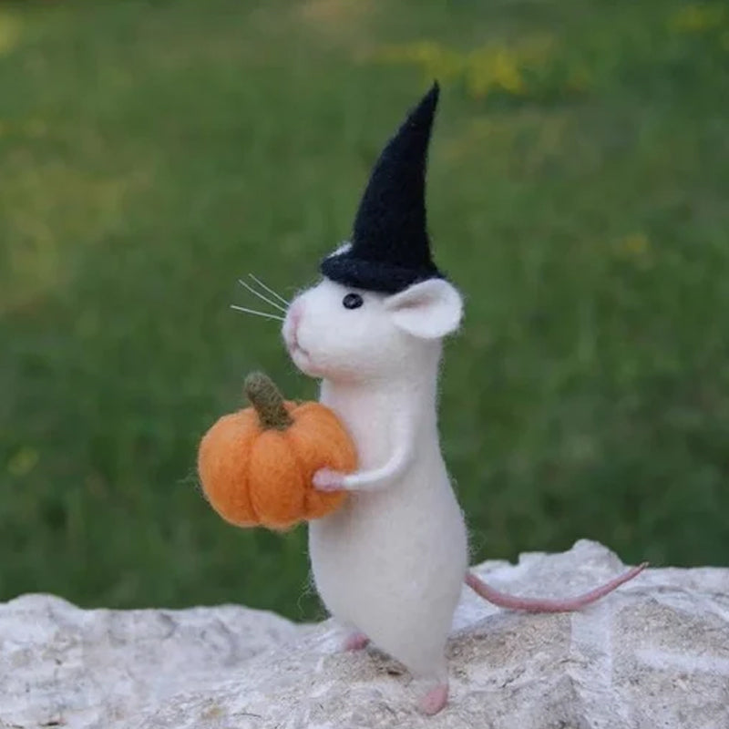 Felt Mouse and Pumpkin Ornament | Stornfield