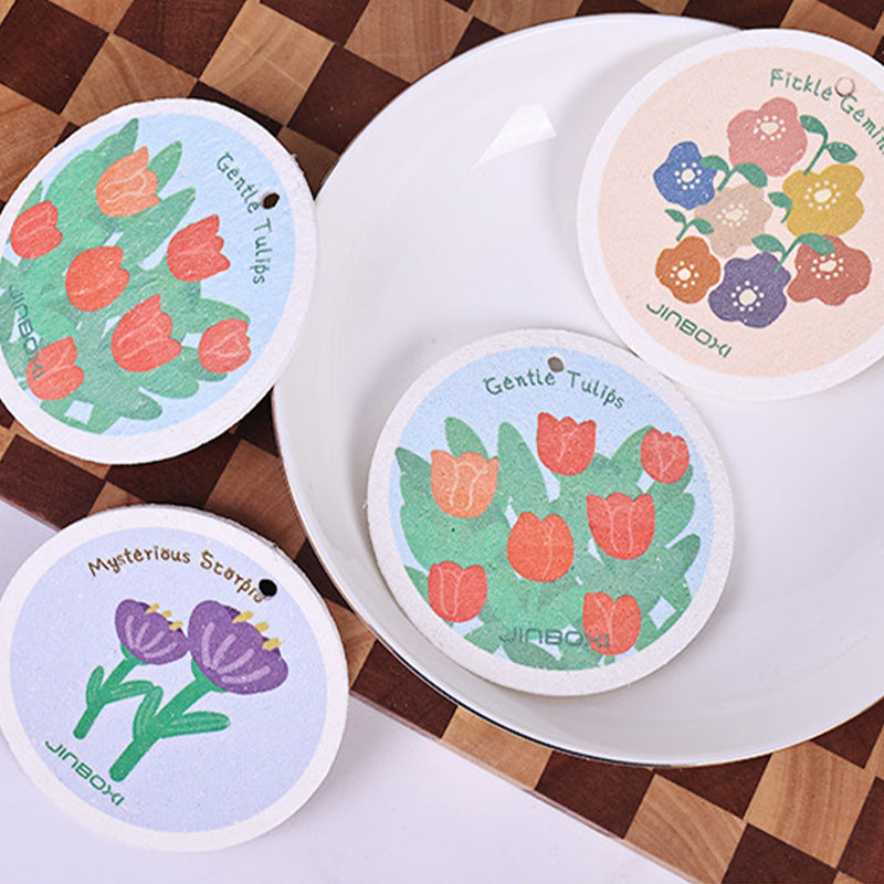 Kitchen Flower Print Wood Pulp Cotton Cloth | Stornfield