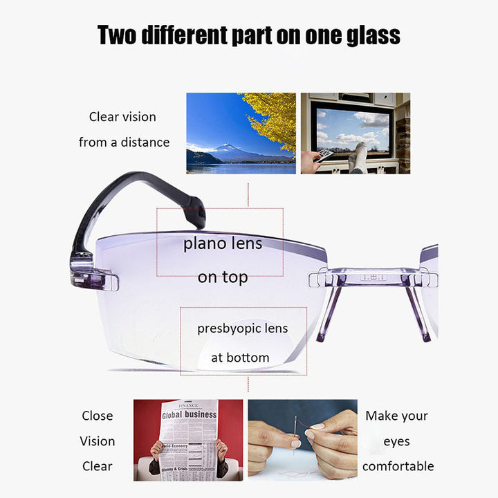 Stornfield | 2024 new high hardness anti-blue light sapphire reading glasses dual focus intelligent reading glasses