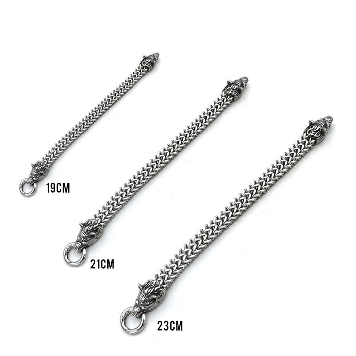 Stornfield | Viking Double Wolf Head Fenrir Bracelet in Stainless Steel