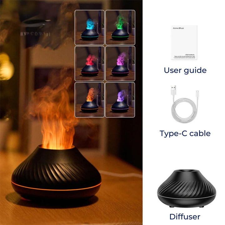 FlameGlow Air Humidifier Aromatherapy Diffuser | Adds Moisture - Relieves Dry Air - Helps You Relax - Quiet Diffuser for Home or Office Stornfield