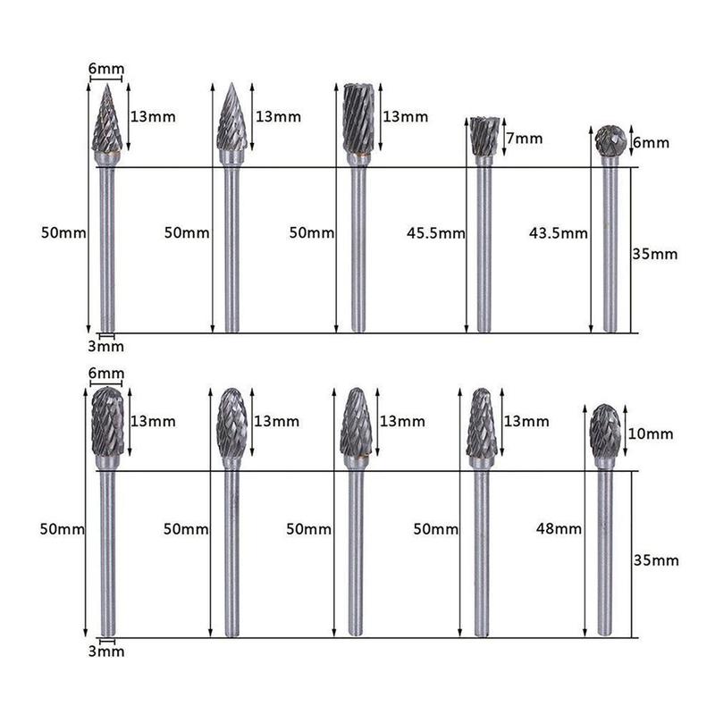 Tungsten Carbide Grinding Head (10 PCS) | Stornfield