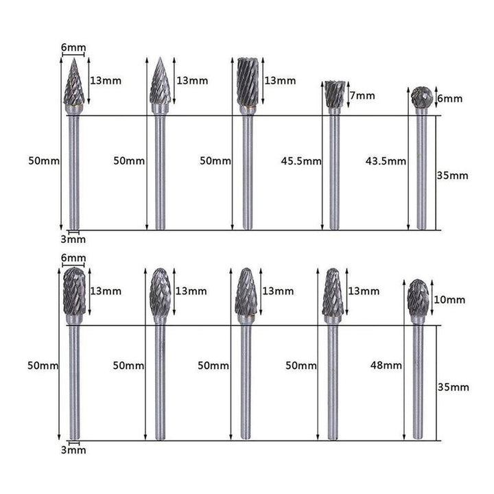 Tungsten Carbide Grinding Head (10 PCS) | Stornfield