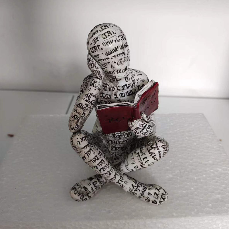 Resin Modern Reading Woman Statue Ornament in The Shape of a Scholar | Stornfield