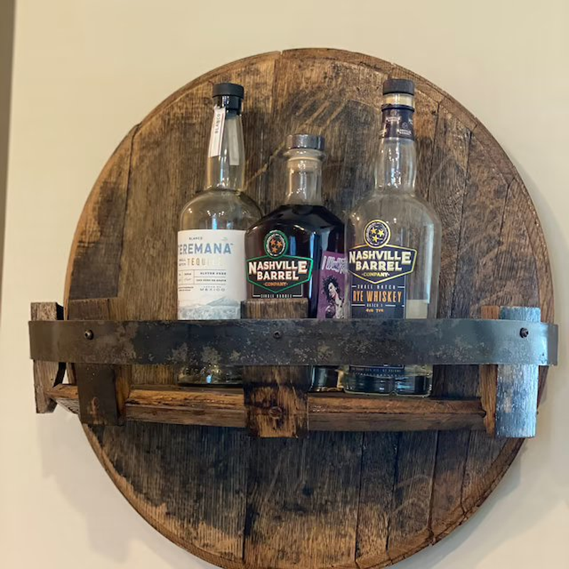 Bourbon Whiskey Barrel Shelf | Stornfield