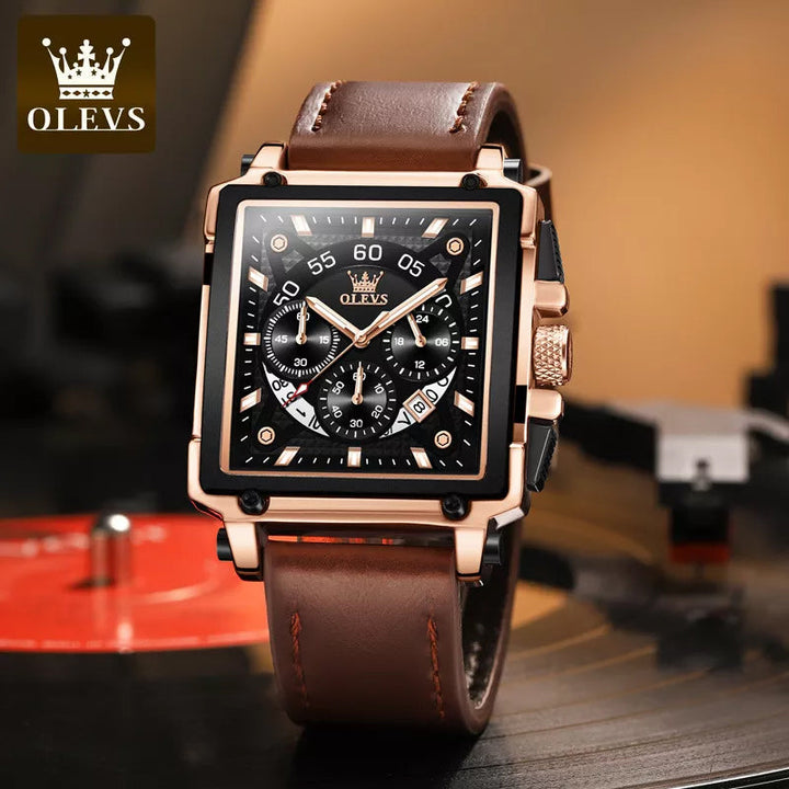 Olevs® Luminous Luxury Square Business Automatic Mechanical Watch | Stornfield