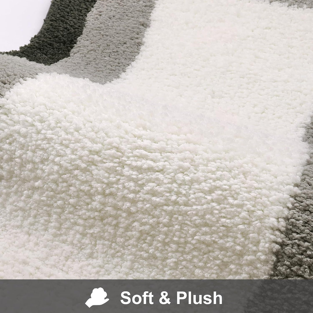 Stornfield | Tapis de bain dégradé noir, tapis pour salles de bain, joli tapis irrégulier antidérapant pour salle de douche