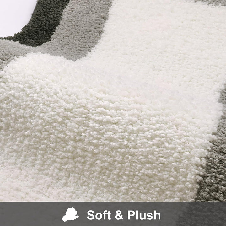 Stornfield | Tapis de bain dégradé noir, tapis pour salles de bain, joli tapis irrégulier antidérapant pour salle de douche
