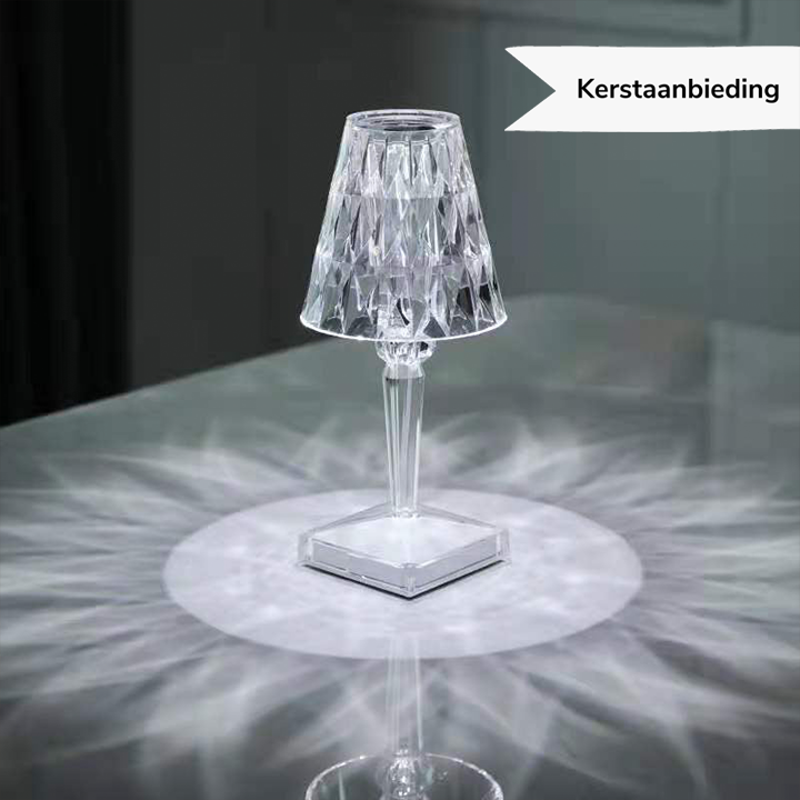 Stornfield | LuxeCrystal Lumière de Table Premium LED | Sans Fil | Éclairage Cristal Dimmer | Lumière d'Ambiance & Décoration
