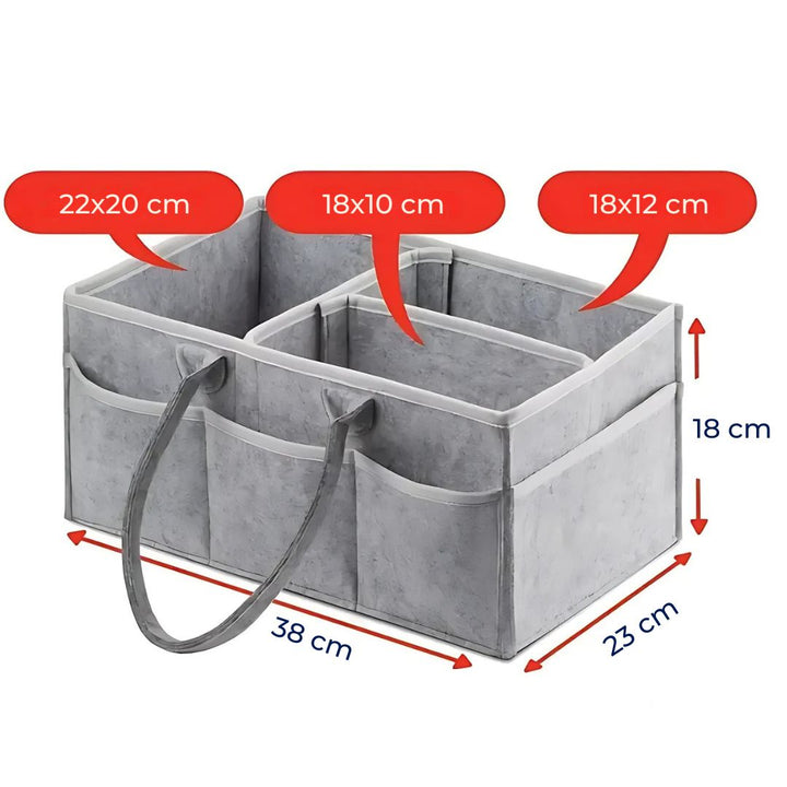NappyNest | Diaper Caddy Organizer – Easy Clean Dividers – Water Resistant Felt – Large Capacity – Portable Nursery Storage for Stornfield Parents