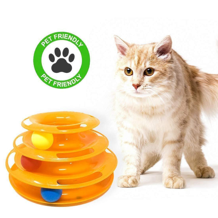 Three Layer Colorful Cat Track Tower Toy | Stornfield