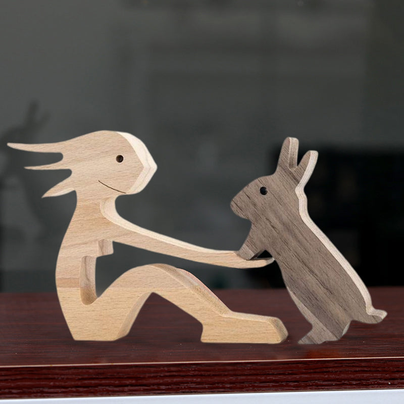 Gift For Pet Lovers - Wood Sculpture Table Ornaments - The Love Between You And Your Fur-Friend | Stornfield
