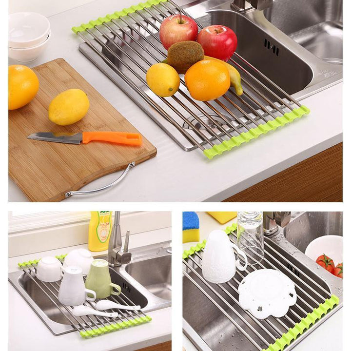 Stainless steel dish rack, rollable, foldable | Stornfield
