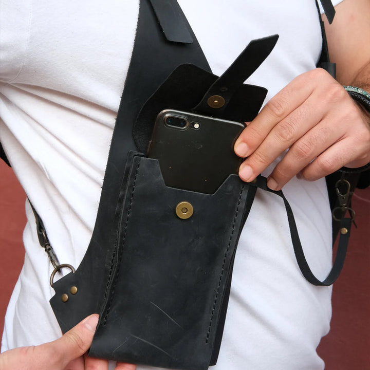 Medieval Steampunk shoulder bag with retro strap | Stornfield