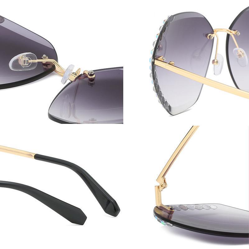 Rimless Sunglasses with Crystal | Stornfield