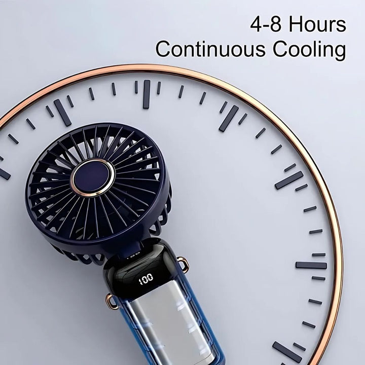 Rechargeable Handheld Mini Fan | 5-Speed, 90-Degree Adjustable & Quiet for Office, Home & Outdoor Use | Stornfield