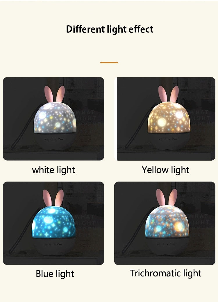 LED Universe Stars Bunny Projector Night Light | Stornfield