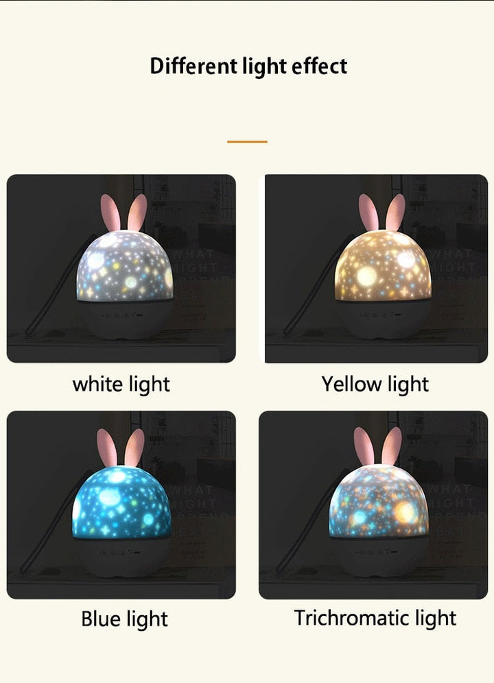 LED Universe Stars Bunny Projector Night Light | Stornfield