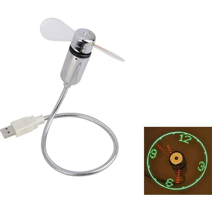 USB Fan with LED Clock Lighting | Stornfield
