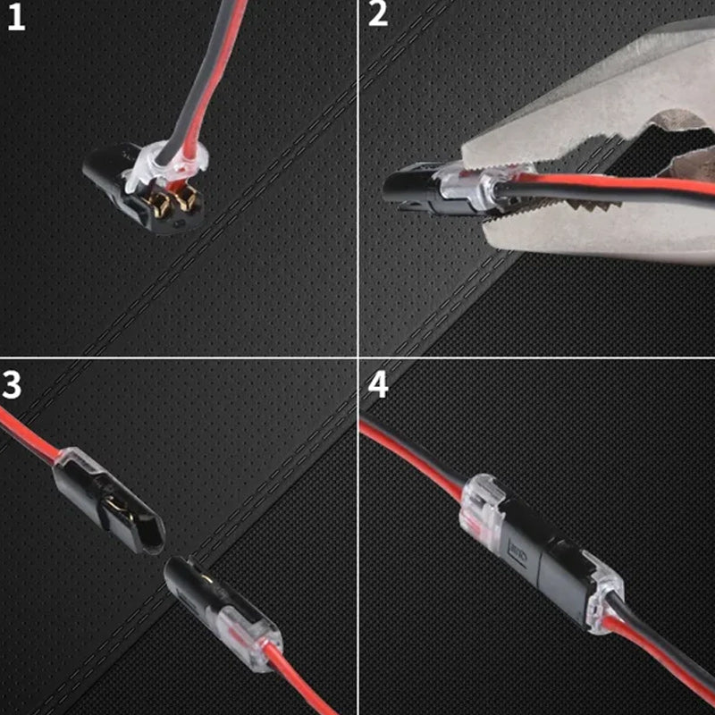 Double wire connector with locking buckle | Stornfield