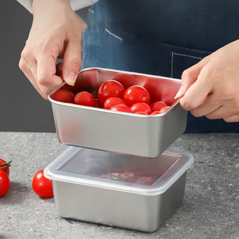 Stainless Steel Square Plate (With Lid) | Stornfield