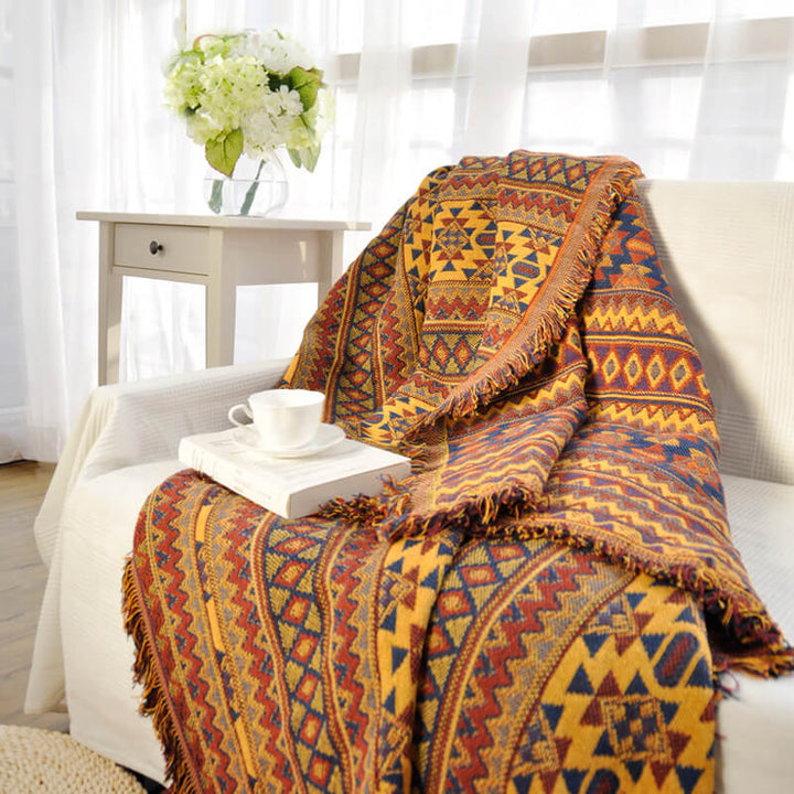 Bohemian knitted throws for sofa decor | Stornfield