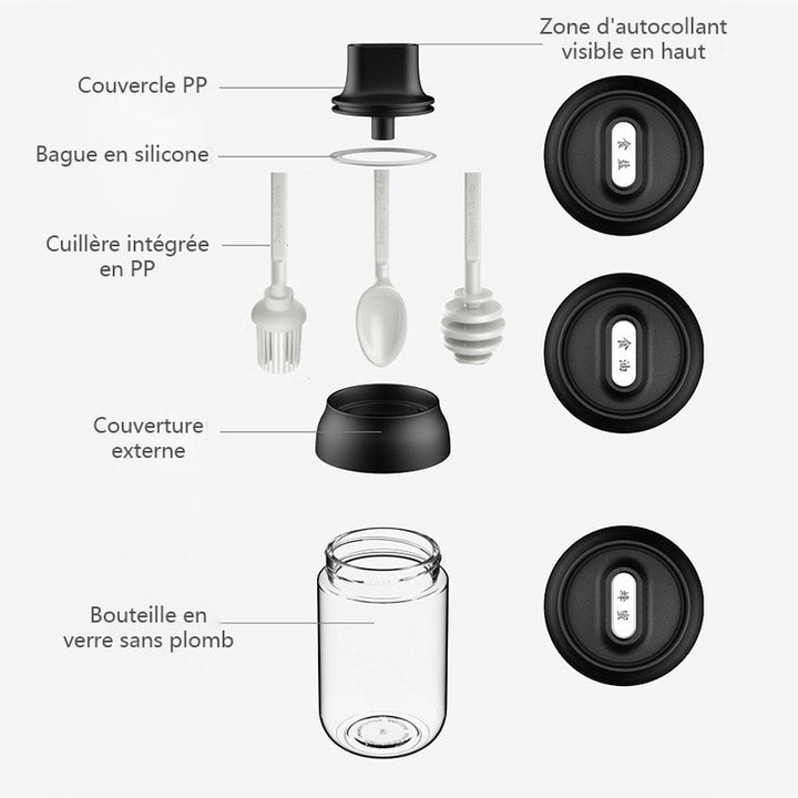 Glass Condiment Jar with Spoon | Stornfield
