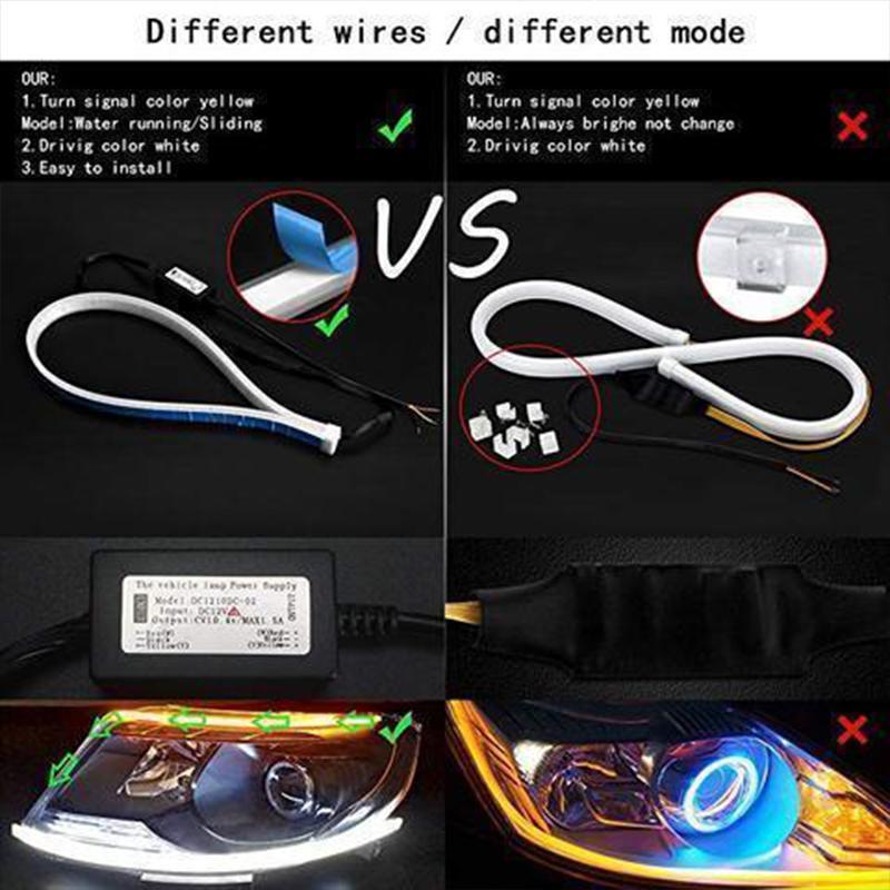 Stornfield | Flexible DRL LED Night & Daytime Running Light Strip (No Disassembling Needed)