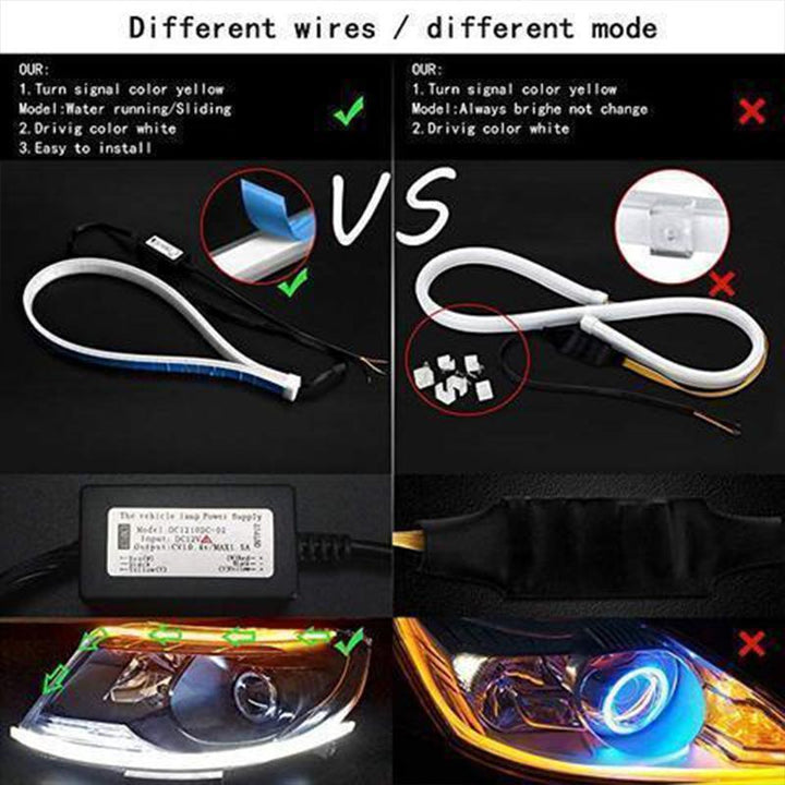 Stornfield | Flexible DRL LED Night & Daytime Running Light Strip (No Disassembling Needed)