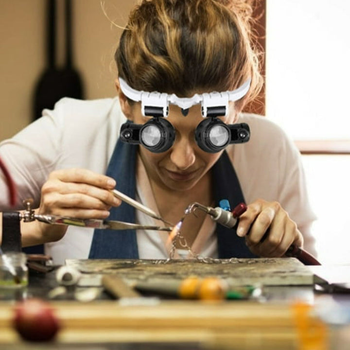 Stornfield | Magnifying glasses with LED lamps for double eyes