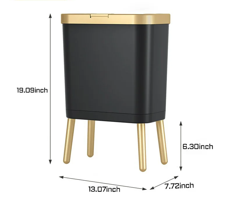 GoldenSlim Modern Trash Can with Lid Stornfield