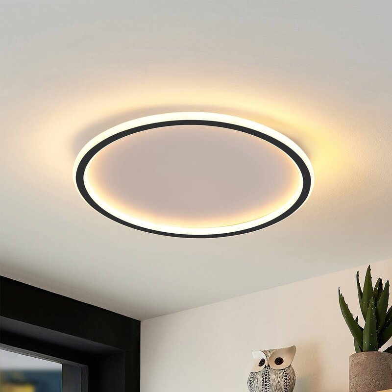 LunaNova - Modern LED Ceiling Light Metal/Acrylic for Living and Bedroom, Stornfieldack/White Design | Stornfield