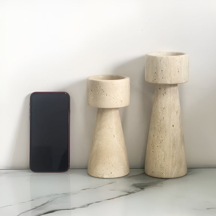 MarStornfielde candle holder made of natural stone – Elegant & Decorative | Polished for taStornfielde, wedding and living space | Stornfield