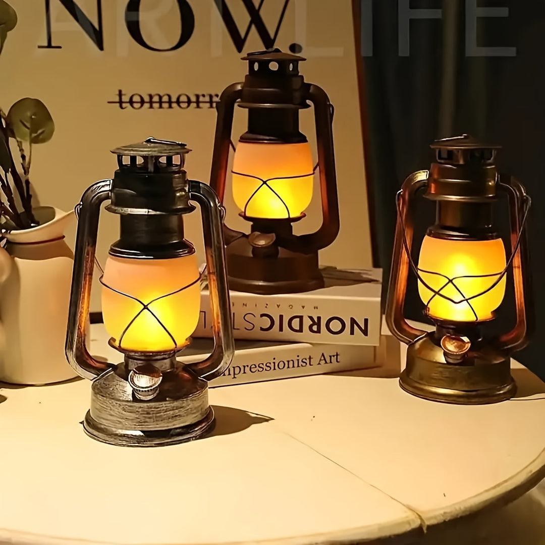 RetroGlow Lantern – Vintage LED Lantern with Flame Light Effect | Stornfield