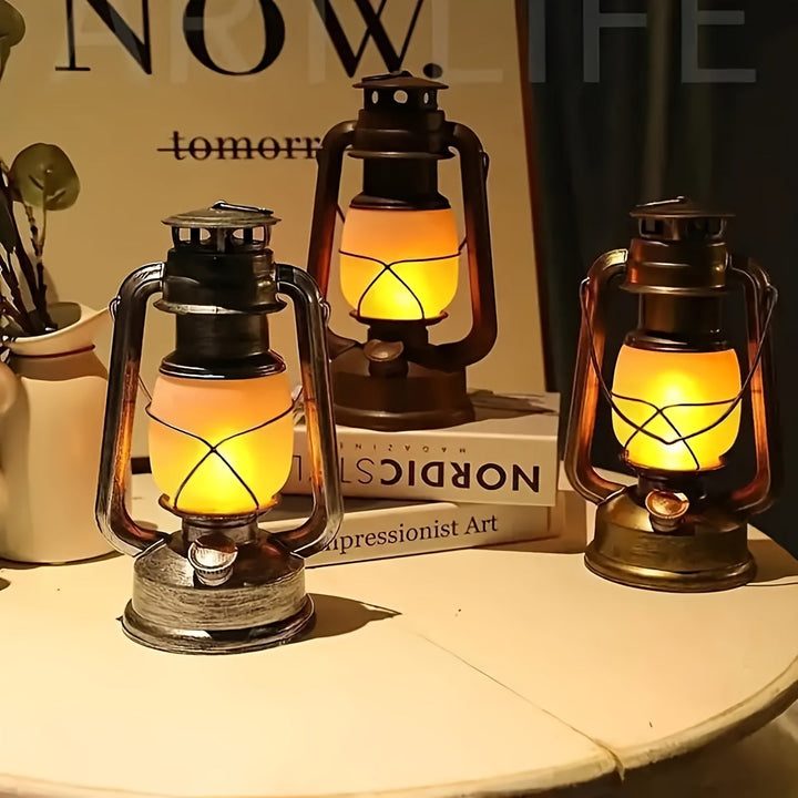 RetroGlow Lantern – Vintage LED Lantern with Flame Light Effect | Stornfield