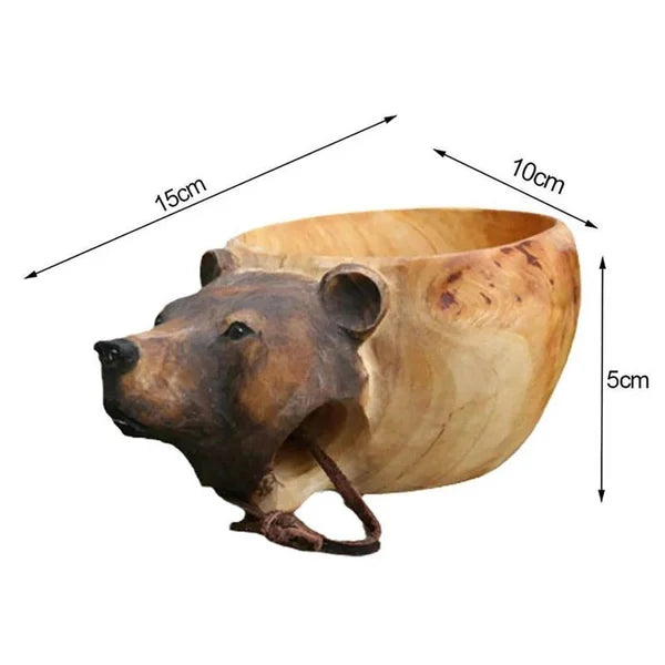 Stornfield | Wooden Mug - WildSip - Hand-Crafted Animal Design - Adventurous Hydration