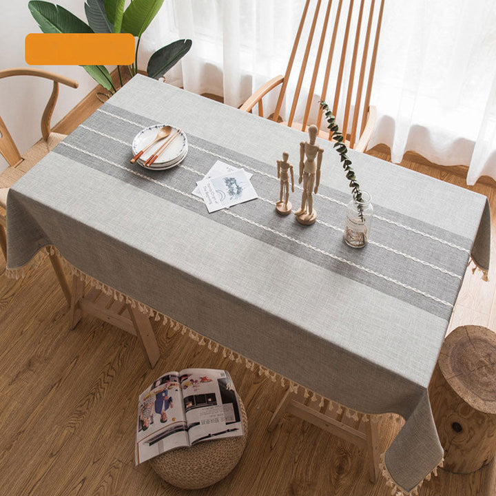 Stornfield | Rectangular Waterproof Oil-proof Wrinkle-Resistant Cotton Linen Tablecloth for Kitchen Dining Room Buffet Party
