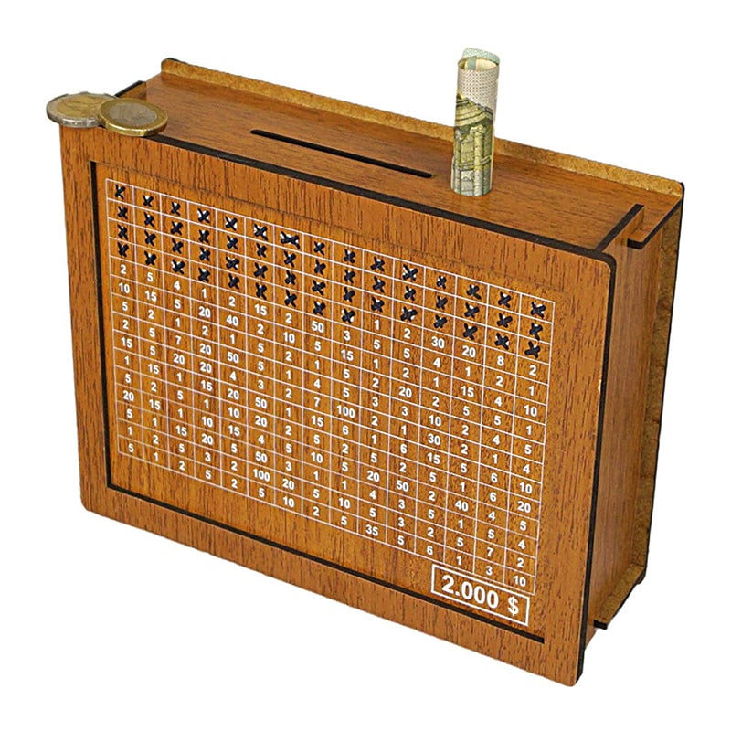 Wooden cash register with engraved figures | Stornfield