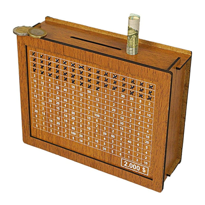 Wooden cash register with engraved figures | Stornfield