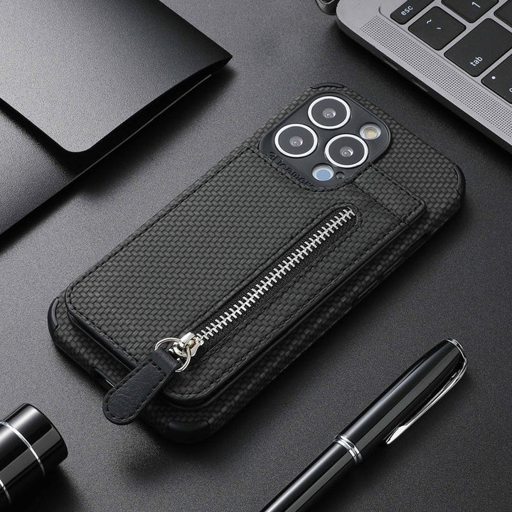 Magnetic zipper wallet case with credit card holder | Stornfield