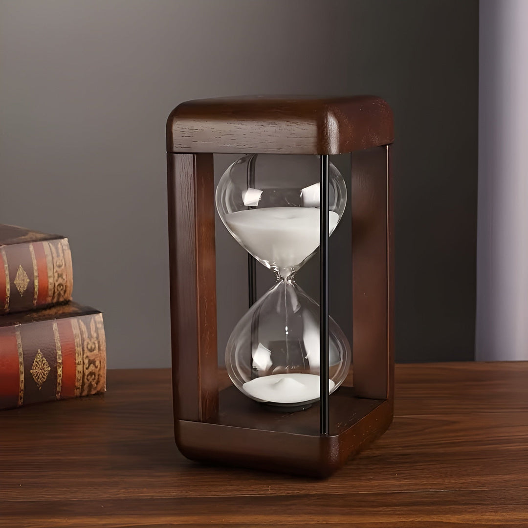 Hourglass with Solid Wood Frame – High Quality and Decorative | 30 Minutes for Office, Desk, and Home | Stornfield