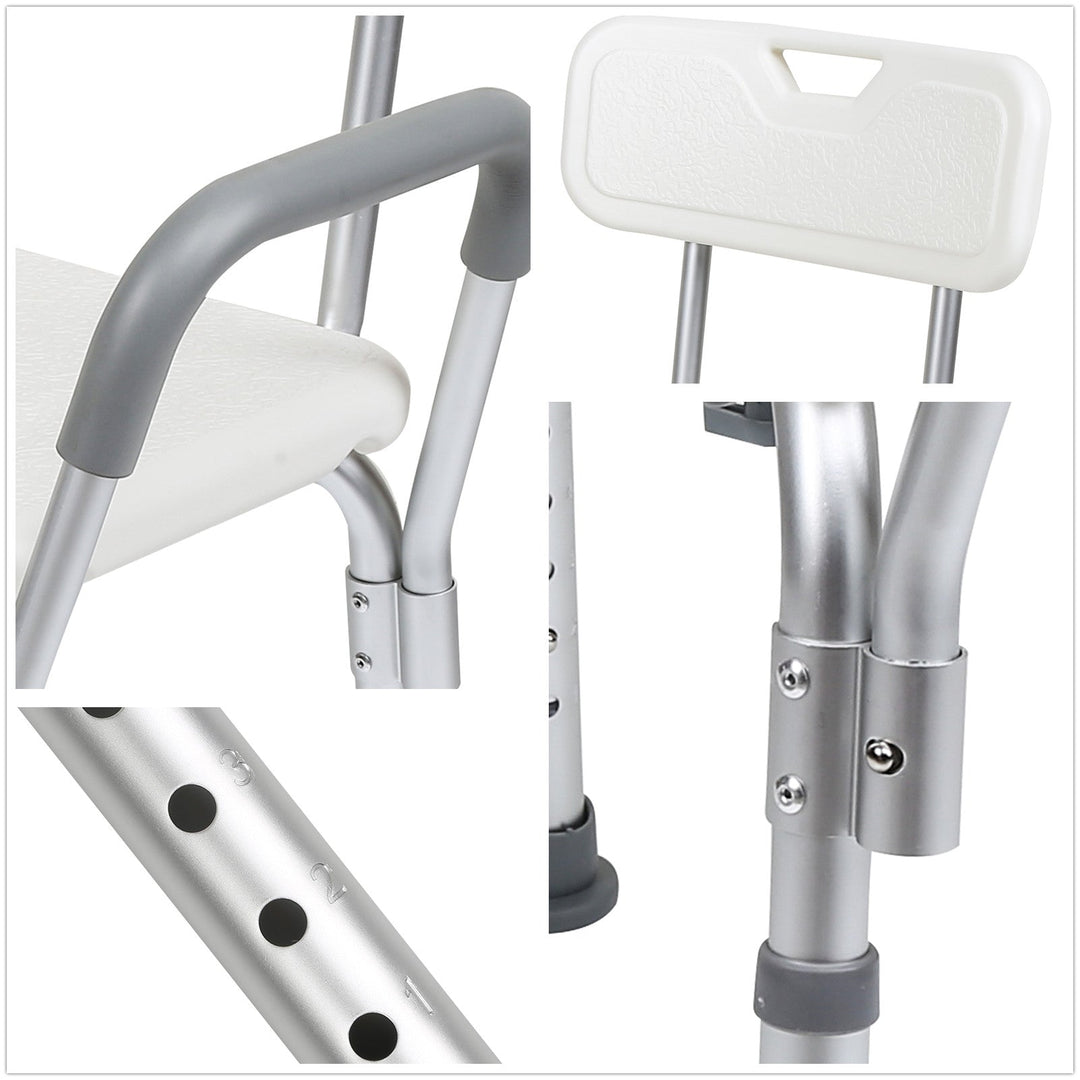 Shower stool height adjustable bath stool with backrest | Stornfield