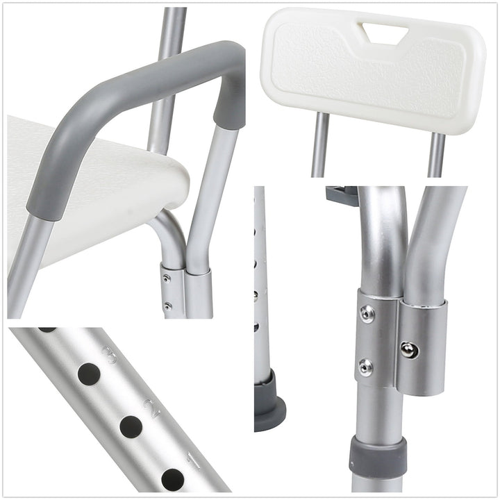 Shower stool height adjustable bath stool with backrest | Stornfield