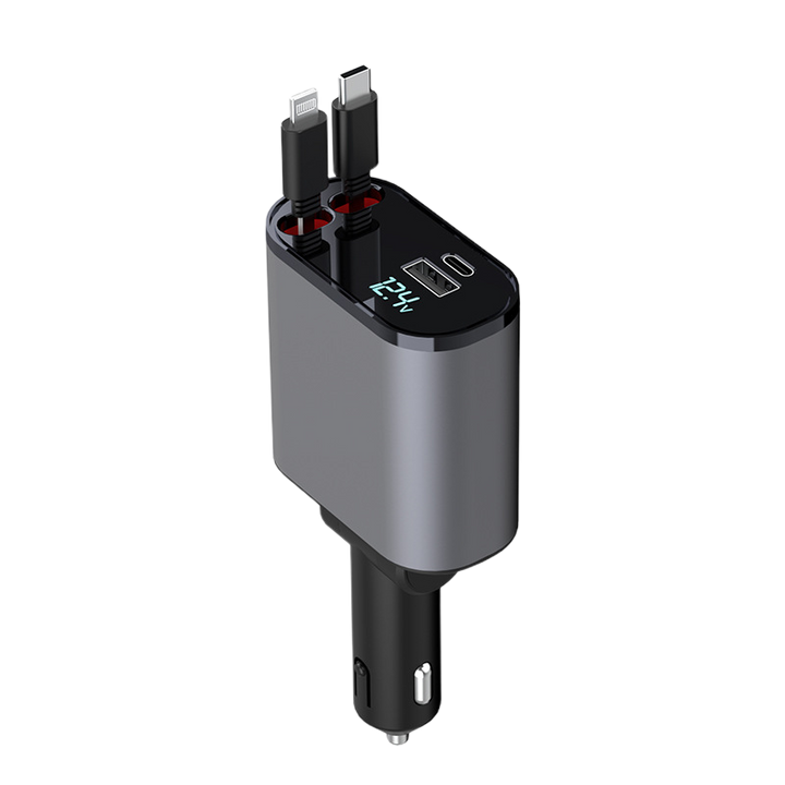 4-in-1 Car Charger with Retractable Cable | Stornfield