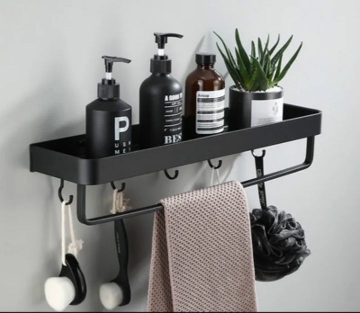 ALUMAX – Black Aluminum Corner Shelf without Drilling Stornfield