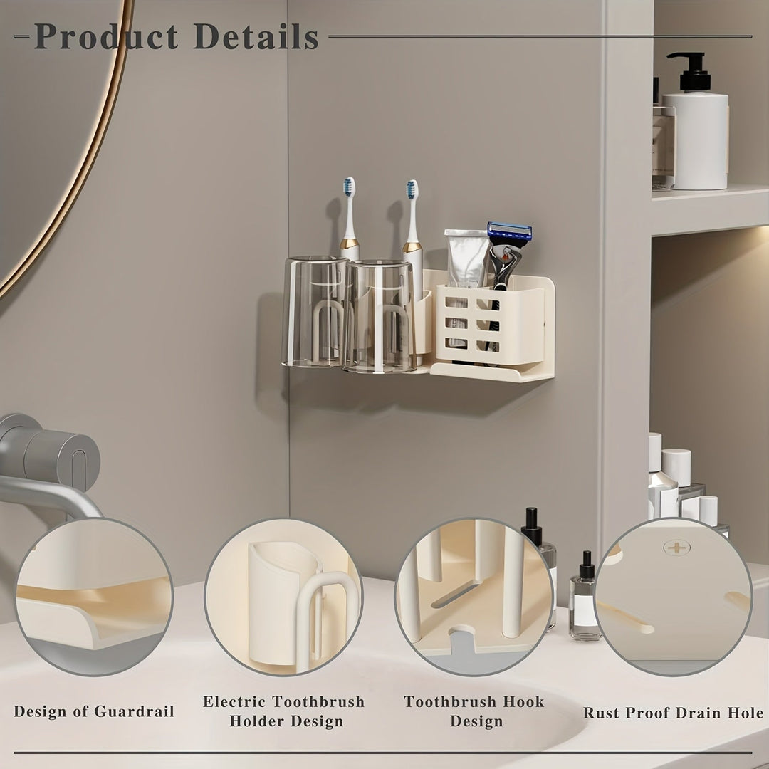 Stornfield | BristleHub Wall-Mounted Electric Toothbrush Holder – Aluminium Bathroom Organiser with Drainage Holes