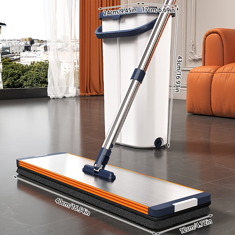 Flat mop set with bucket & wringing function | Stornfield